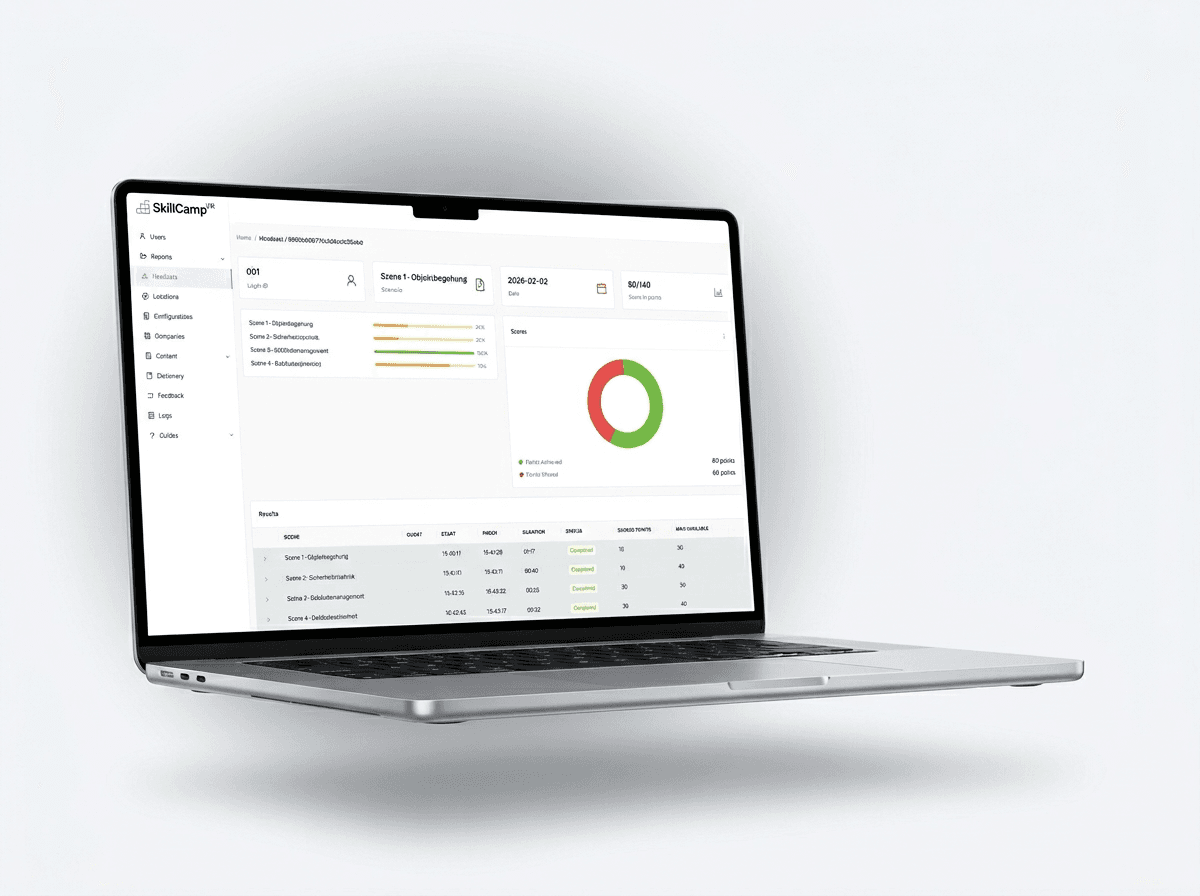 VR LMS dashboard